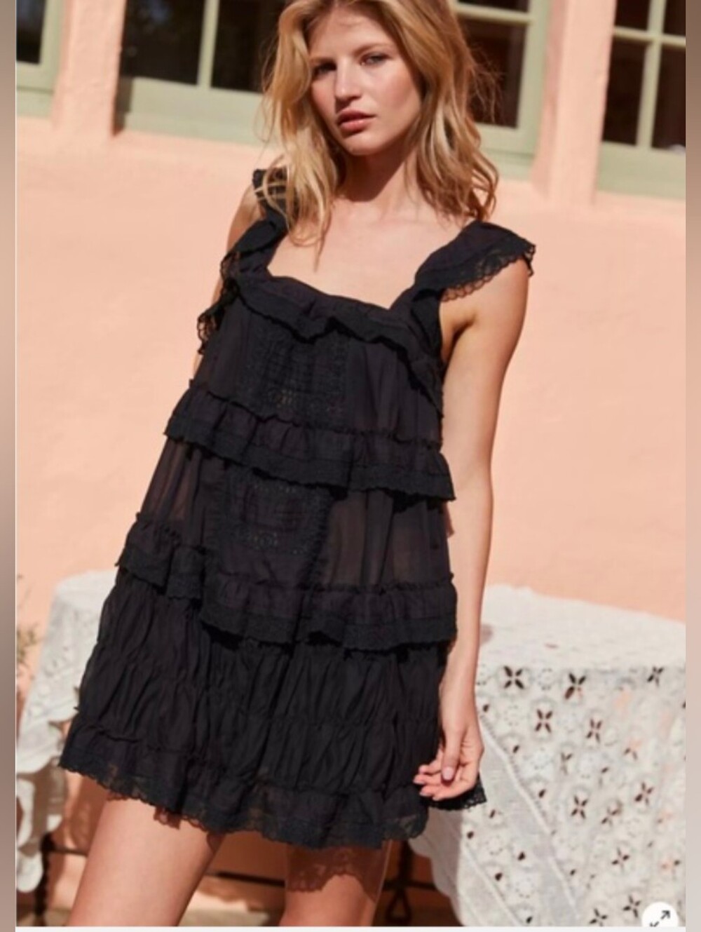 Free People Tiered And True Lace Ruffles Vintage Romper